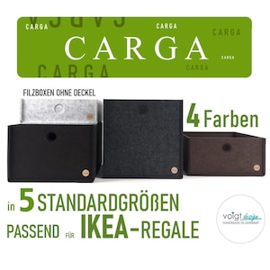 Aufbewahrungsboxen CARGA aus FILZ passend für Ikea Regale Kallax + Expedit Büro Schrank Schreibtisch Ordnungsbox Filzkorb 5 Größen 4 Farben