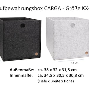 Aufbewahrungsboxen CARGA aus FILZ passend für Ikea Regale Kallax Expedit Büro Schrank Schreibtisch Ordnungsbox Filzkorb 4 Größen 4 Farben Größe KX4