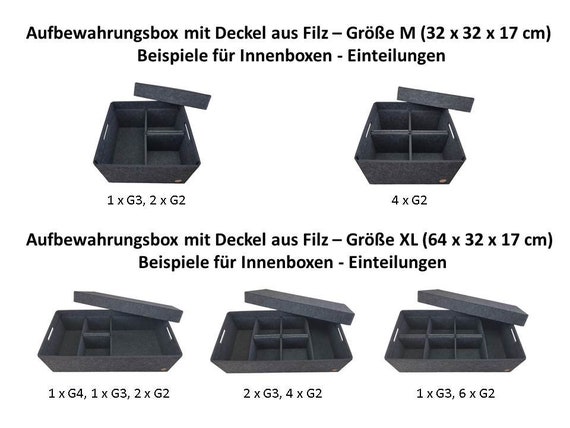 voigt24shop - Aufbewahrungsbox FILZ Regalkorb Filzbox Korb Box Allzweckbox  mit Deckel MUSIK 3 Größen
