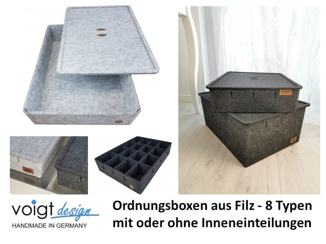 Ordnungsbox mit Deckel FILZ Aufbewahrungsbox Filzkorb Kiste Schachtel 2  Farben