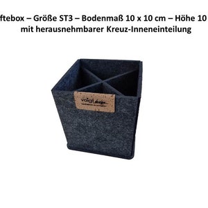 Stiftebox FILZ Modell ST Eckig Stiftehalter Stiftebecher Aufbewahrungsbox Ordnung Büro Schreibtischzubehör Made in GERMANY Bild 5