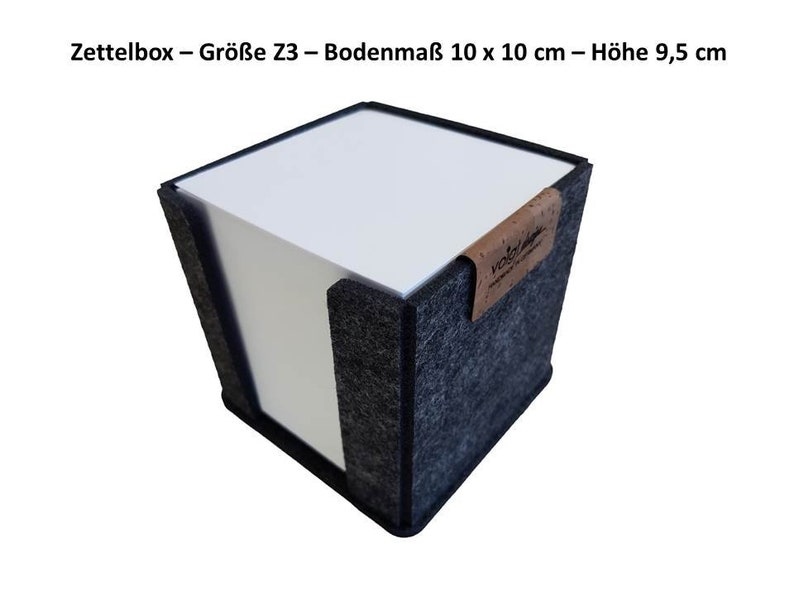 Zettelboxen FILZ Modell Z Notizzettel Notizklotz Notizwürfel Aufbewahrung Ordnung Büro Schreibtisch Tisch Made in GERMANY Größe Z3