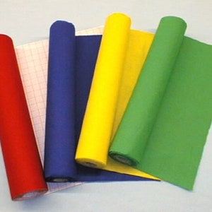 BASTELFILZ Rollen 5 m lang x 45 cm breit WOLLE / ZELLWOLLE (1 mm) in 35 Farben, auch einseitig selbstklebend in 24 Farben