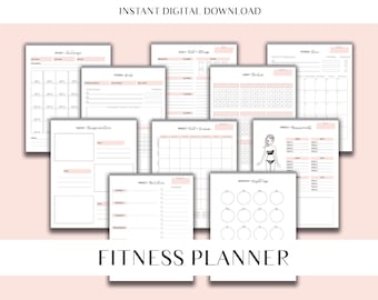 The Fitness Planner Calorie Tracking - Workout Log Workout Planner Fitness Journal Weight Loss Planner