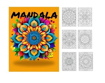41 eenvoudige mandala's om in te kleuren, afdrukbare kleurpagina's, eenvoudige mandala's, antistress, kunsttherapie, PDF-kleuren voor volwassenen en kinderen