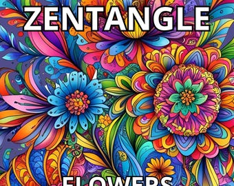 Mandala, Zentangle bloemen, Kleurplaten voor volwassenen, PDF, Afdrukbare kleurplaten, Anti-stress sjablonen, Kunsttherapie, Boeken