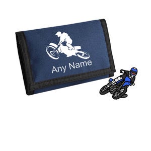 Cartera personalizada de regalo para motociclistas de cross. Regalo de motocross para él. Cartera de motociclista todoterreno, monedero de viaje, monedero y tarjetero. Regalo unisex.