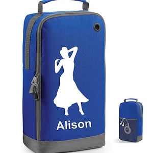 Dance shoe Bag Personalised Accessory kit bag Women's shoe bag ballroom dancing shoes gift for her Blue