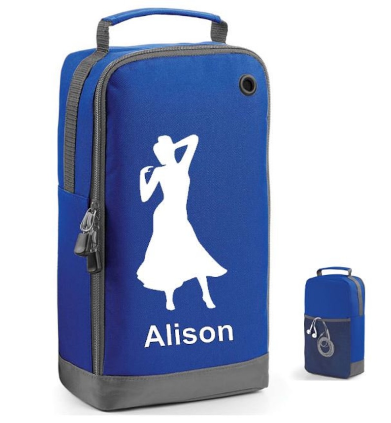 Dance shoe Bag Personalised Accessory kit bag Women's shoe bag ballroom dancing shoes gift for her Blue