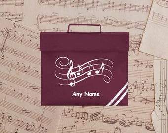 Cartable personnalisé pour livres d'école avec poignée supérieure de transport Sac personnalisé Sac pour partitions cadeau Pochette pour partitions cadeau pour lui et elle