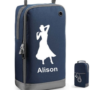 Dance shoe Bag Personalised Accessory kit bag Women's shoe bag ballroom dancing shoes gift for her Navy