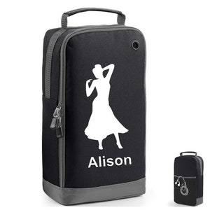 Dance shoe Bag Personalised Accessory kit bag Women's shoe bag ballroom dancing shoes gift for her Black