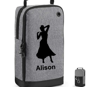 Dance shoe Bag Personalised Accessory kit bag Women's shoe bag ballroom dancing shoes gift for her Gray Marl