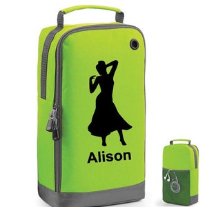 Dance shoe Bag Personalised Accessory kit bag Women's shoe bag ballroom dancing shoes gift for her Lime green