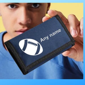 Cartera de pelota de rugby personalizada Regalo para fanático del rugby Cartera de regalo personalizada Tarjetero de rugby Bolsillo para monedas Gran regalo para él Regalo para ella