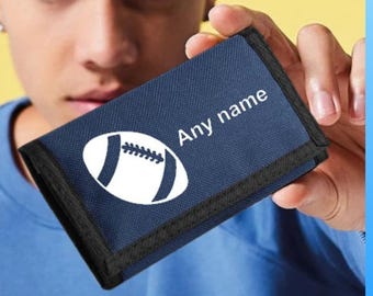 Personalised Rugby Ball Wallet Gift Rugby Fan Gift Customised Gift Wallet Rugby Card holder Coin pocket Great Gift for Him gift for her