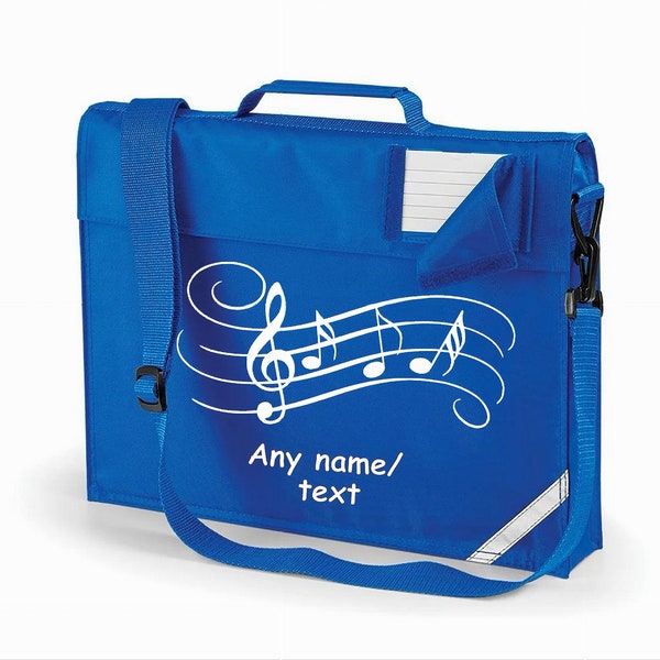 MUSIC Personalised School book bag Gift with strap and carry handle Unisex gift