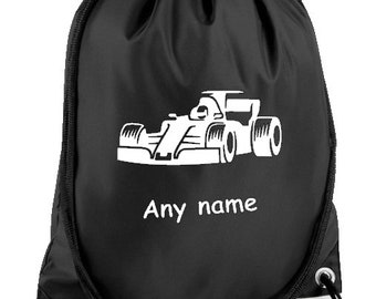 Grand Prix gepersonaliseerde tas met trekkoord race Formule 1 Vintage autokittas Cadeau gepersonaliseerde kittas Unisex verjaardagscadeautas