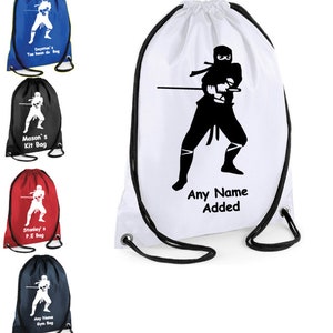 Impression PERSONNALISÉE NINJA Sac cadeau guerrier Sac cadeau personnalisé Sac de sport scolaire personnalisé Kit sac cadeau filles cadeau garçons