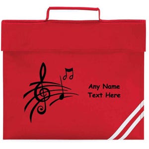 Note de musique personnalisée Cartable classique Leçons de musique pour l'école Feuilles de morceaux Devoirs avec poignée de transport Cadeau d'anniversaire musical personnalisé