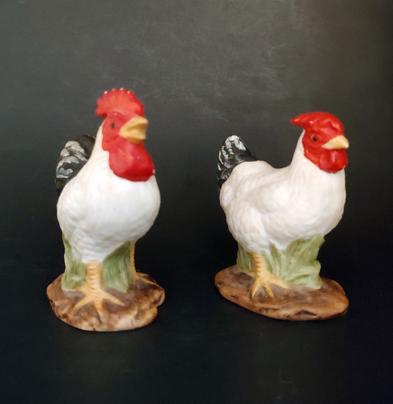 Lefton Rooster and Hen Porcelain Figurines 04276 Ceramic | Etsy