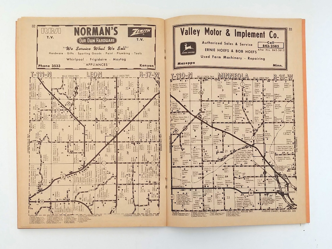 Goodhue County Minnesota Plat Book Farm & Ranch Directory Etsy