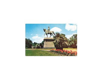 Boston Massachusetts George Washington Monument: Retro Card