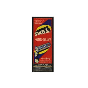 Tums, Matchbook, Cover, Advertising
