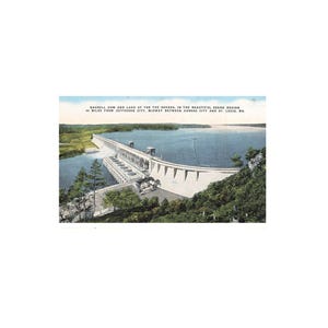 Vintage Bagnell Dam Postcard: Lake of the Ozarks Souvenir