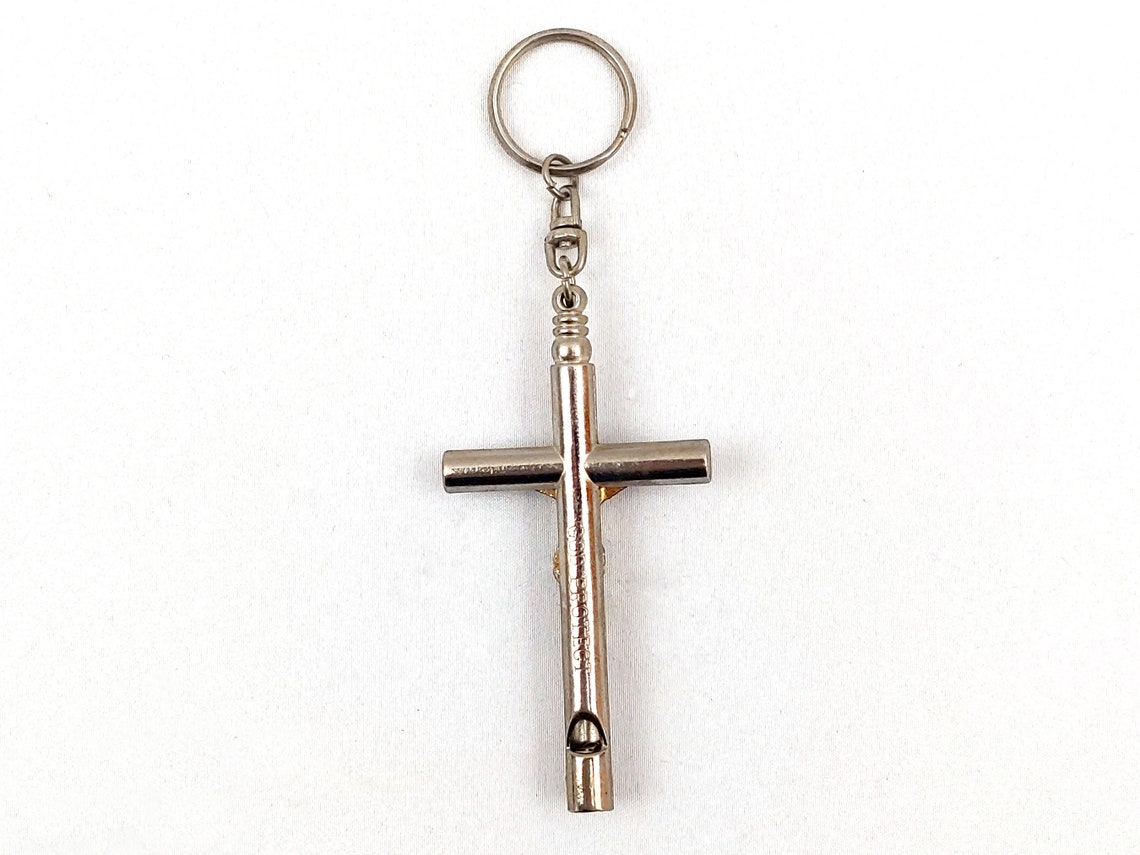 Jesus Crucifix Cross Whistle Necklace Pendant Key Chain Etsy