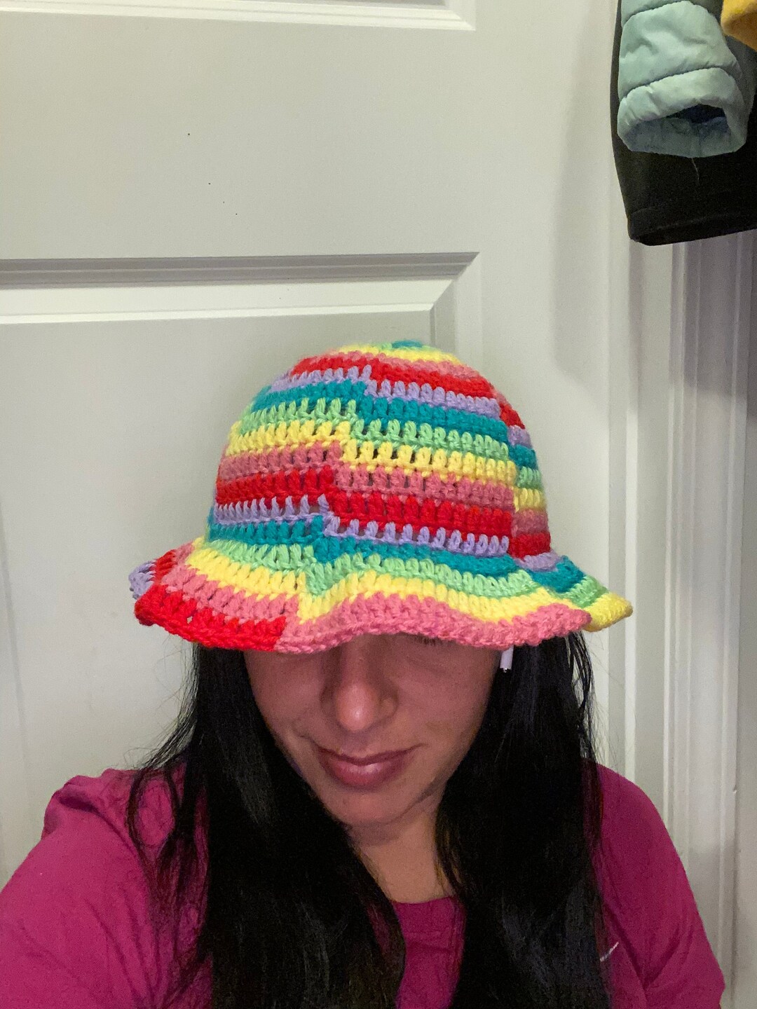 Rainbow Bucket Hat / Vintage Bucket Hat/ Summer Hat Etsy