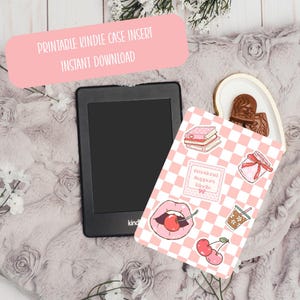 Printable Kindle Insert For Clear Case Sticker Themed | Cute E-Reader Decor | Fits Paperwhite, Basic, Colorsoft | Digital Download