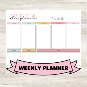 Weekly Schedule Printable, Printable Planner, Weekly Planner, Simple Planner, Teacher Planner Printable, Family Planner, Printable Planner