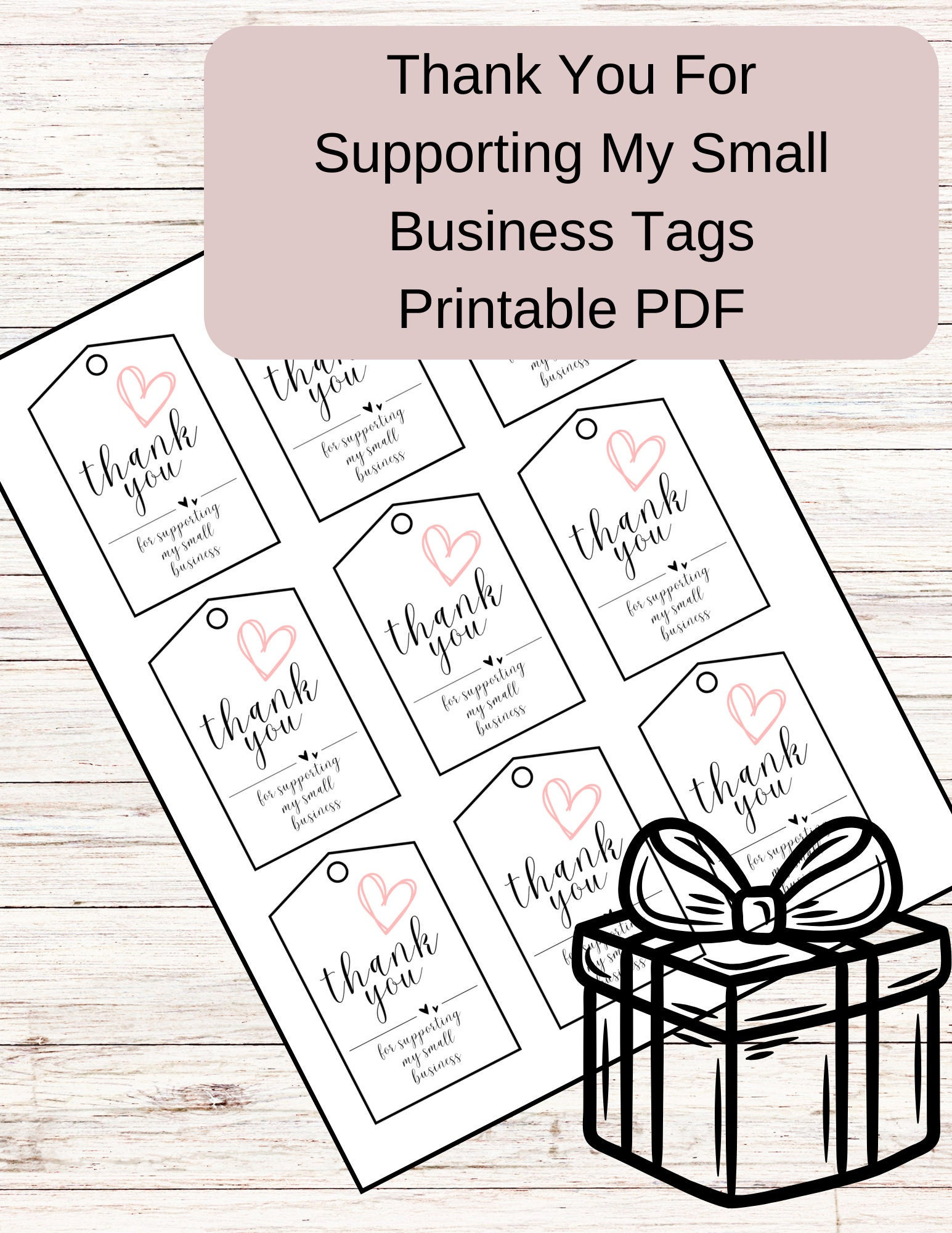 Thank You For Supporting My Small Business Gift Tags, Thank You Gift Tags, Small Business Tags