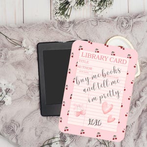 Printable Kindle Insert For Clear Case Library Card Design | Cute E-Reader Decor | Fits Paperwhite, Basic, Colorsoft | Digital Download