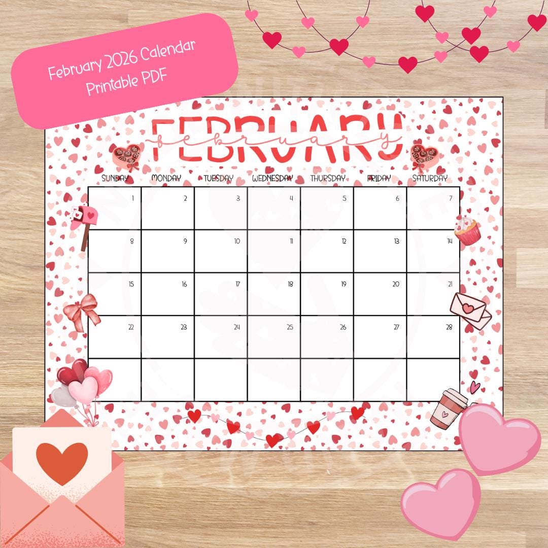 February 2026 Calendar, Printable PDF Calendar - Etsy