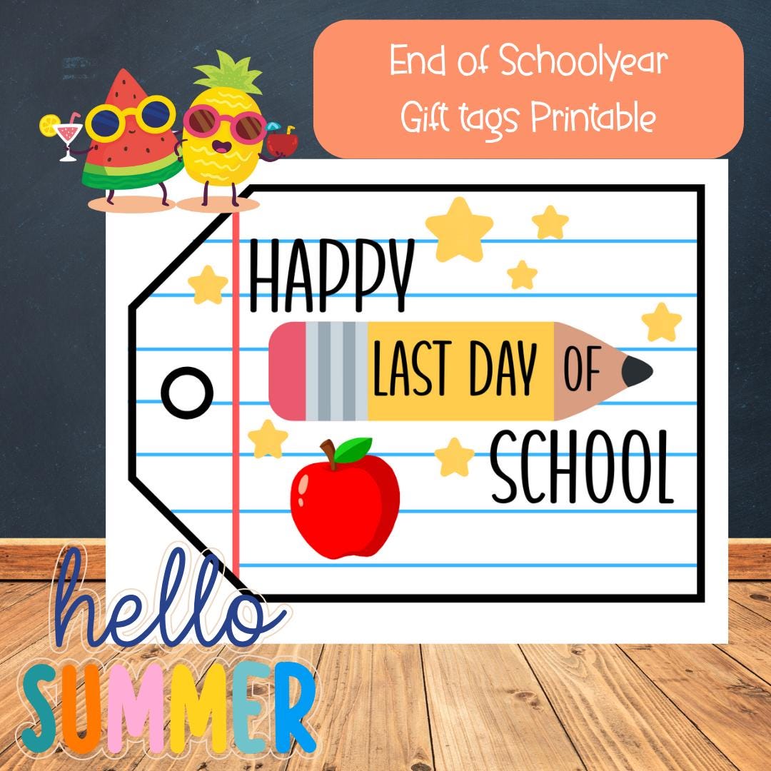End of School Year Gift Tags, Teacher Thank You (PDF) - Etsy