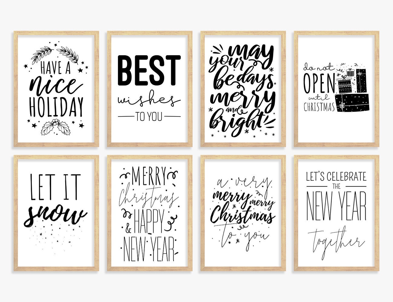 Christmas Printable Wall Art Set Christmas Wall Art Printable | Etsy