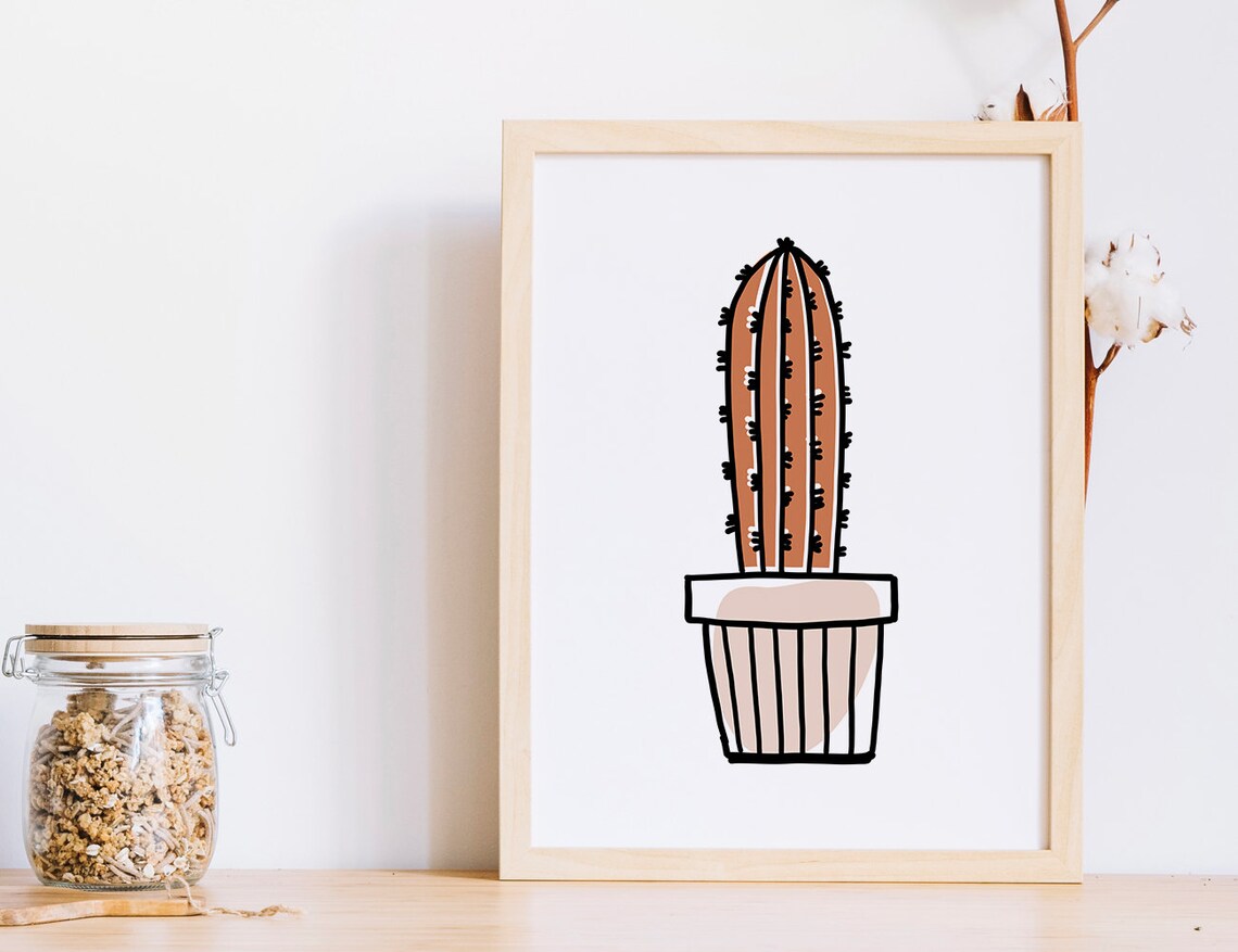 Cactus Bathroom Decor Bedroom Wall Art Set Gallery Wall Art Etsy