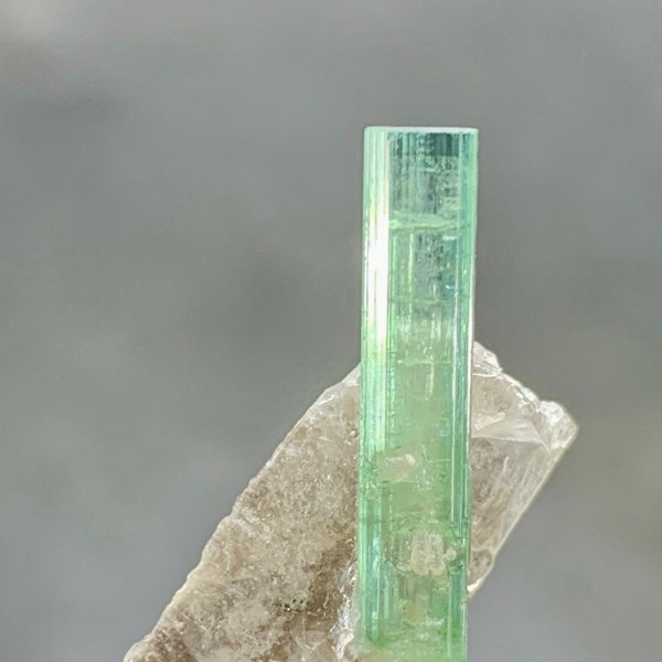 Natural Green Colour Tourmaline with Quartz Combined Specimen from Afghanistan Mine,Quartz with Tourmaline ,Natural Mineral. 10 Carats