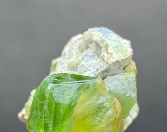 Natural Green Peridot Crystal on Matrix Specimen Green Peridot Specimen, Fine Minerals, Peridot from Kohistan Mine Pakistan / 12 Grams