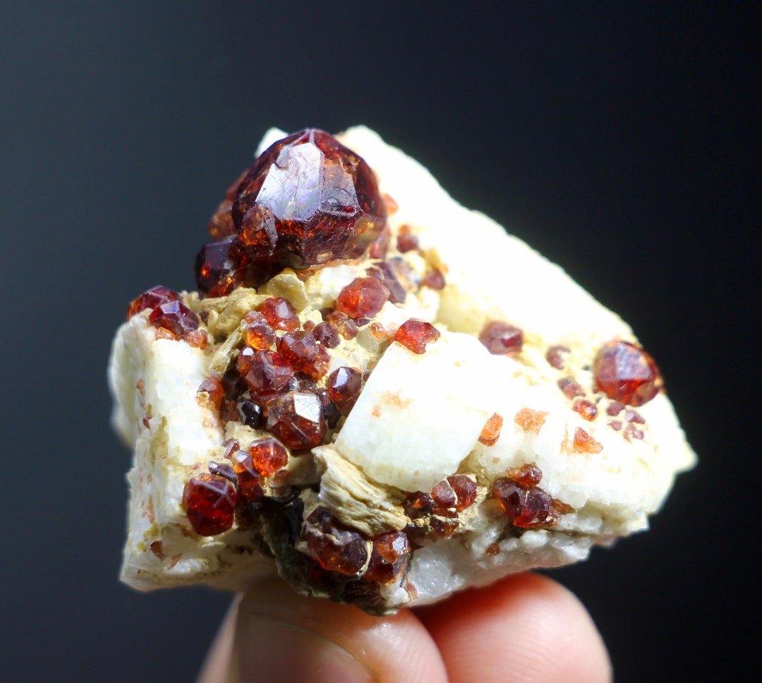 Natural Red Colour Garnet on Matrix Red Garnet Specimen, Rare Garnet ...