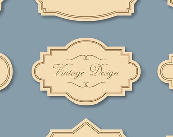 100 pcs. VINTAGE LABEL STICKERS, Vintage Label Decals, Custom Text Logo Name Labels, Personalized Vintage Label