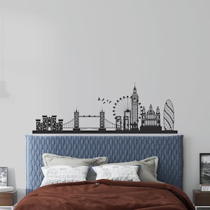 London Skyline Wall Decal, UK City Wall Decor, Living Room UK Decor, Bedroom London Wall Art, Minimalist Wall Decor Sticker, City Silhouette