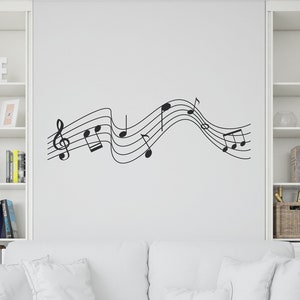 Musik Notizen Wandaufkleber, Notenblatt Wandkunst, Musik Noten Wand-Dekor, Wohnzimmer Musik-Liebhaber-Dekor, Musik-Blatt-Wand-Aufkleber, Musik-Vinyl