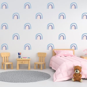 Cute Rainbow Wall Stickers for Kids Room, Nursery Rainbow Wall Decals, Colorful MAtte Finish Rainbow Printed Vinyl Home Decoration Children