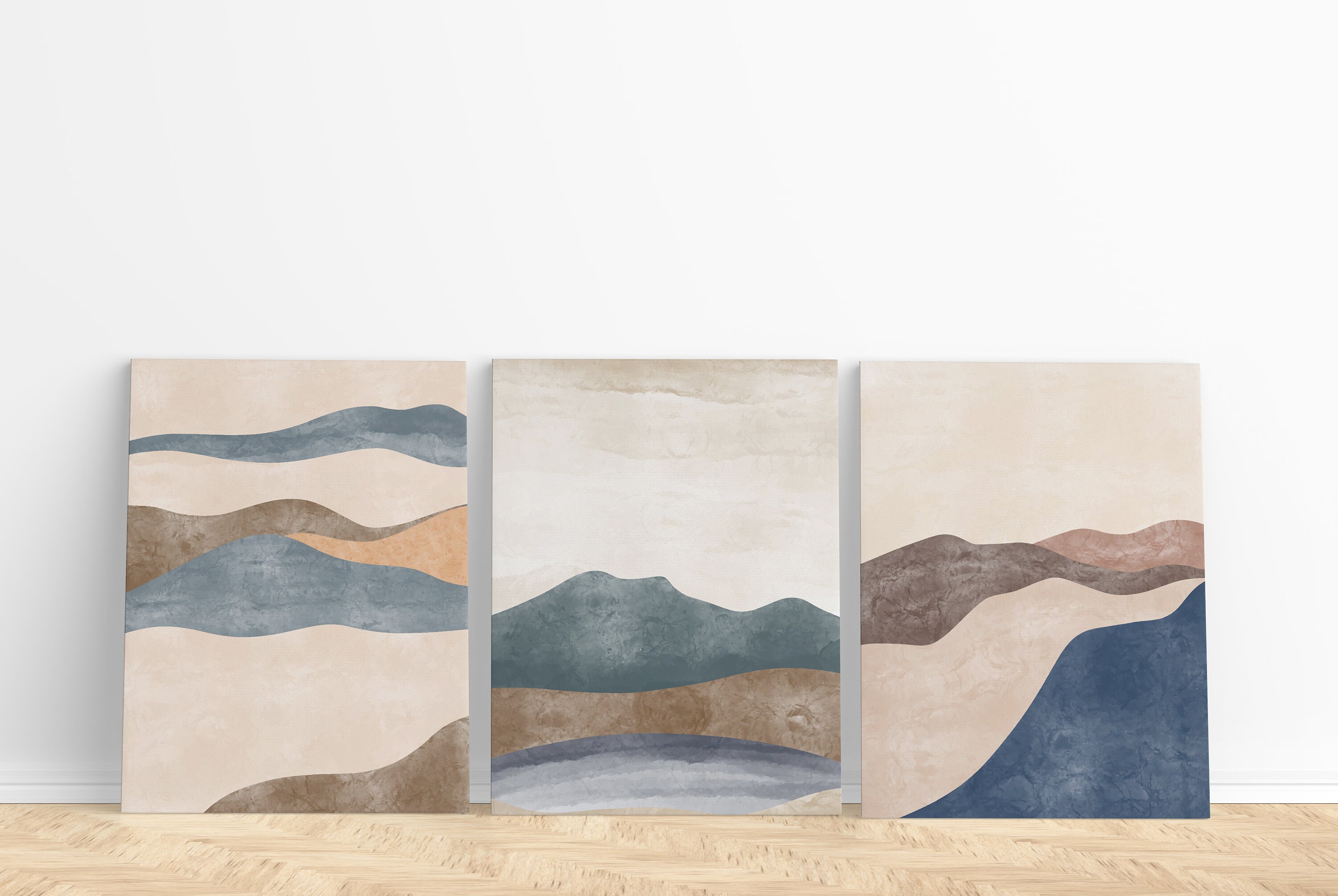 Abstract Mountain Canvas Prints, Minimal Mountains Room Decor Wall Art