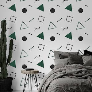 Geometric Shapes Wall Decals - Nursery Decals, Geometric Wall Decor, Peel-and-Stick Wall Stickers, Kids Room Wall Art, Vinyl Wall Stickers