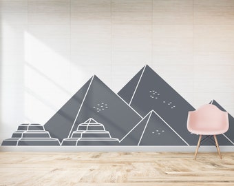 Pyramids Wall Sticker, Egyptian Pyramids Wall Decal, Living Room Decor Pyramids Vinyl, Pyramids of Giza, Egypt Lovers Room Decor Art