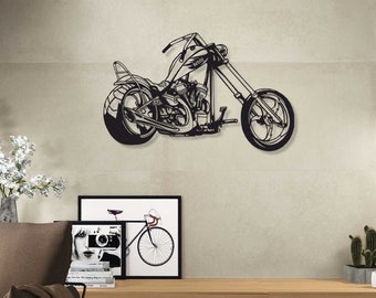 Metal Chopper Motorcycle Wall Decor, Motor Wall Decor, Home Decor, christmas gifts, christmas holiday ideas, new year ideas, gift for dads,